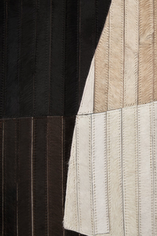 Bosie Safira Large Abstract Hair On Leather Rug