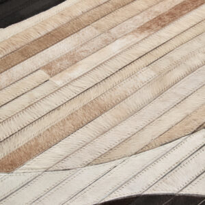Bosie Safira Large Abstract Hair On Leather Rug