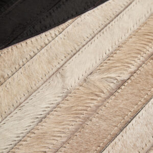 Bosie Safira Large Abstract Hair On Leather Rug