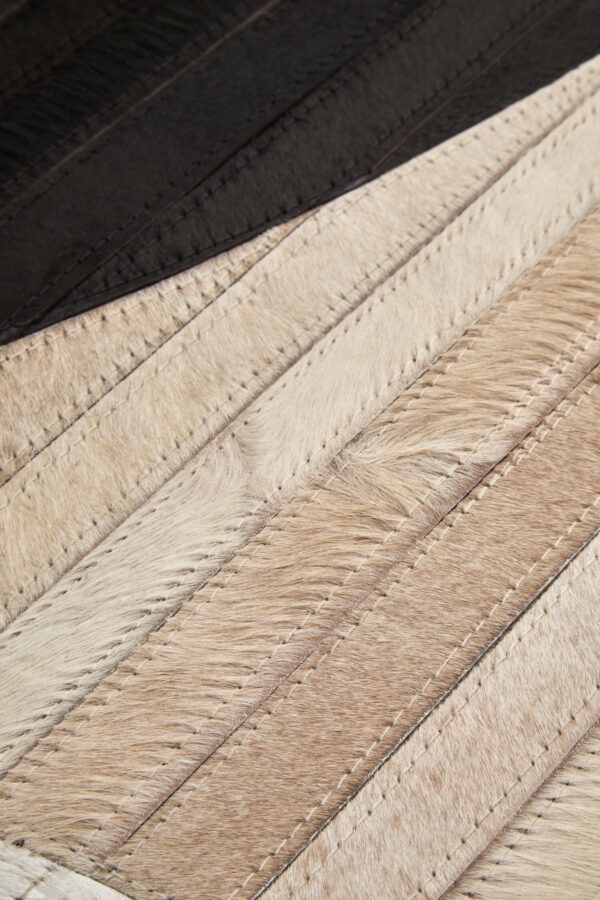 Bosie Safira Large Abstract Hair On Leather Rug