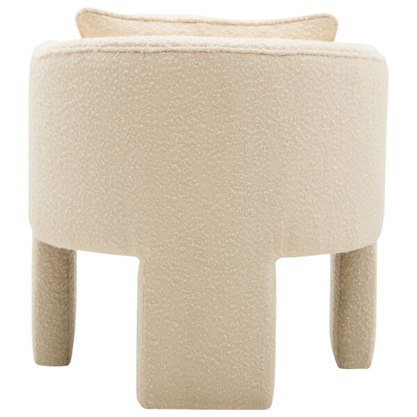 Ozzero Ivory Boucle Curved Armchair