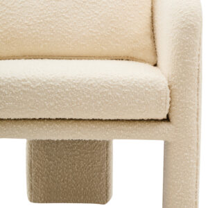 Ozzero Ivory Boucle Curved Armchair