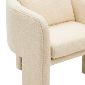 Ozzero Ivory Boucle Curved Armchair