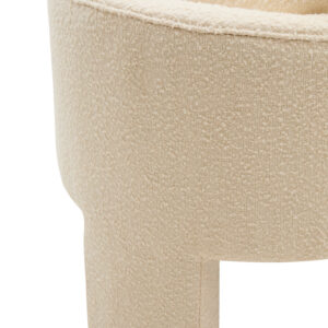 Ozzero Ivory Boucle Curved Armchair