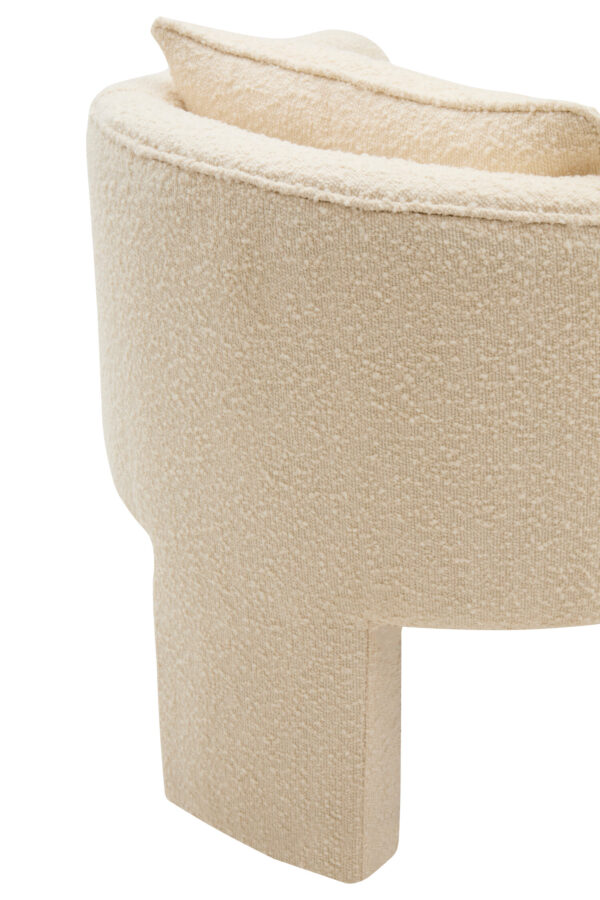 Ozzero Ivory Boucle Curved Armchair
