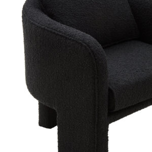 Ozzero Black Boucle Curved Armchair