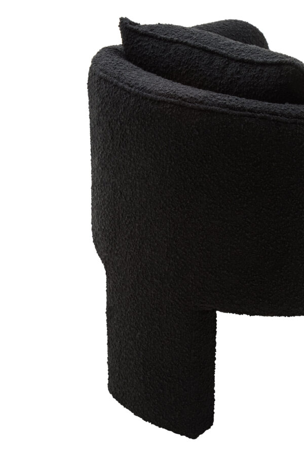 Ozzero Black Boucle Curved Armchair