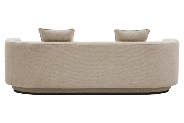 Oratino Ivory Linen 3 Seater Curved Sofa