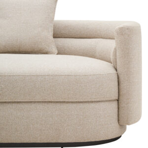 Oratino Ivory Linen 3 Seater Curved Sofa