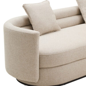 Oratino Ivory Linen 3 Seater Curved Sofa