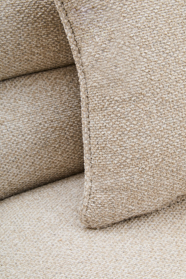 Oratino Ivory Linen 3 Seater Curved Sofa