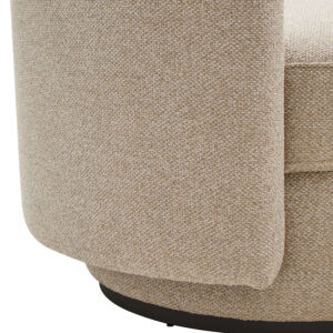 Oratino Ivory Linen 3 Seater Curved Sofa