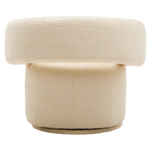 Oliveto Ivory Boucle Curved Swivel Armchair