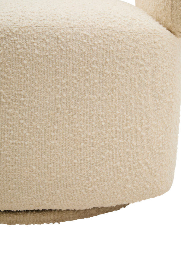 Oliveto Ivory Boucle Curved Swivel Armchair