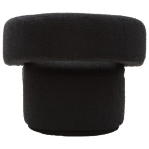 Oliveto Black Boucle Curved Swivel Armchair