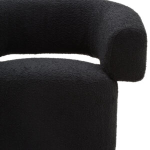 Oliveto Black Boucle Curved Swivel Armchair