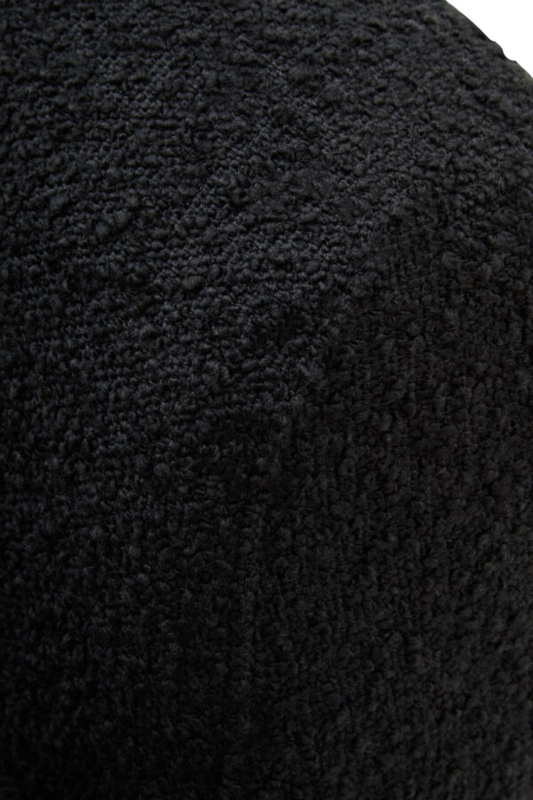 Oliveto Black Boucle Curved Swivel Armchair