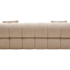 Ordona Cream Linen 3 Seater Curved Sofa