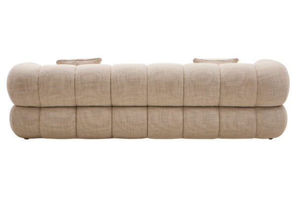 Ordona Cream Linen 3 Seater Curved Sofa