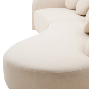 Ovada Cream Linen 3 Seater Curved Sofa