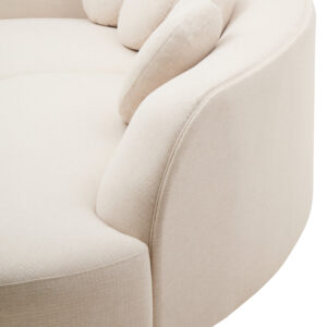 Ovada Cream Linen 3 Seater Curved Sofa