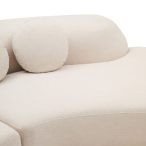 Ovada Cream Linen 3 Seater Curved Sofa