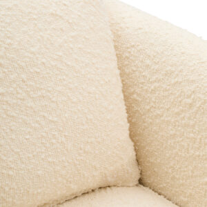 Ozzero Ivory Boucle Curved Armchair