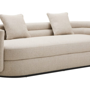 Oratino Ivory Linen 3 Seater Curved Sofa