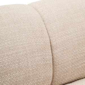 Ordona Cream Linen 3 Seater Curved Sofa