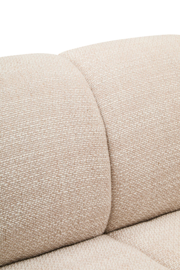 Ordona Cream Linen 3 Seater Curved Sofa