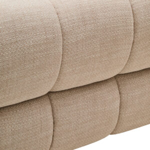 Ordona Cream Linen 3 Seater Curved Sofa