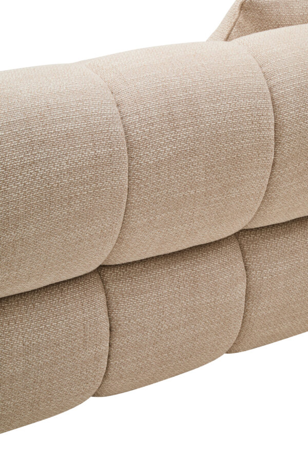 Ordona Cream Linen 3 Seater Curved Sofa