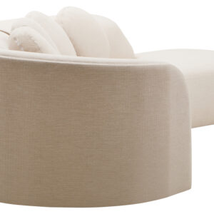 Ovada Cream Linen 3 Seater Curved Sofa