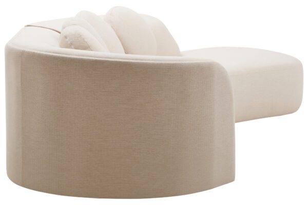 Ovada Cream Linen 3 Seater Curved Sofa