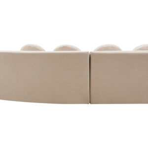 Ovada Cream Linen 3 Seater Curved Sofa