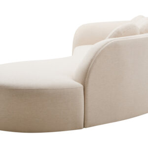 Ovada Cream Linen 3 Seater Curved Sofa