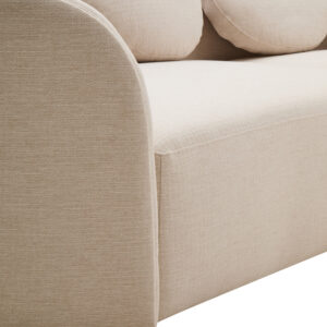 Ovada Cream Linen 3 Seater Curved Sofa