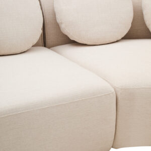 Ovada Cream Linen 3 Seater Curved Sofa