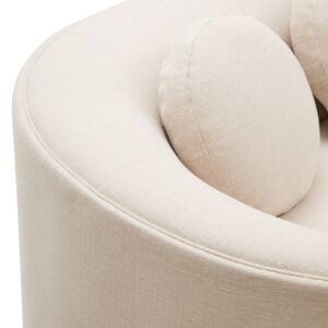 Ovada Cream Linen 3 Seater Curved Sofa