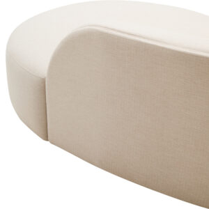 Ovada Cream Linen 3 Seater Curved Sofa