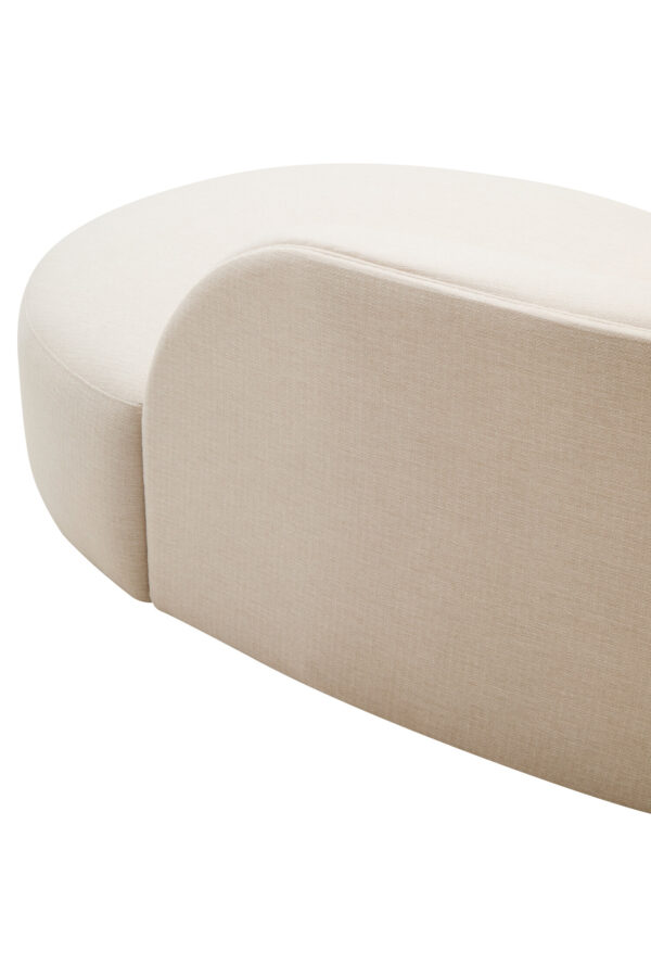 Ovada Cream Linen 3 Seater Curved Sofa