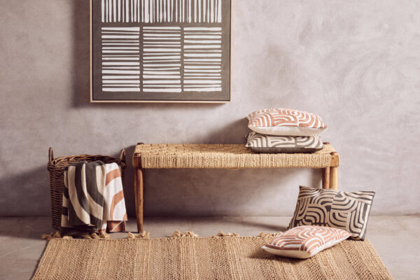 Bosie Ozella Natural and Terracotta Square Cushion