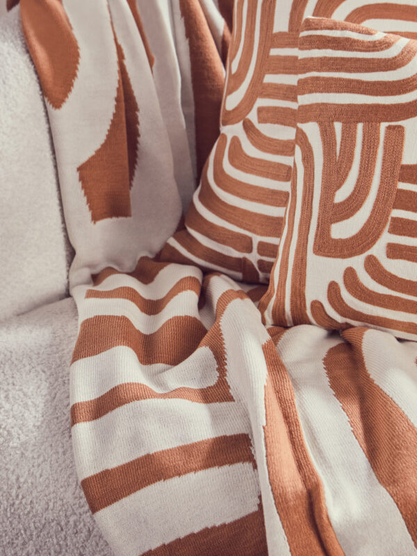 Bosie Ozella Natural and Terracotta Square Cushion