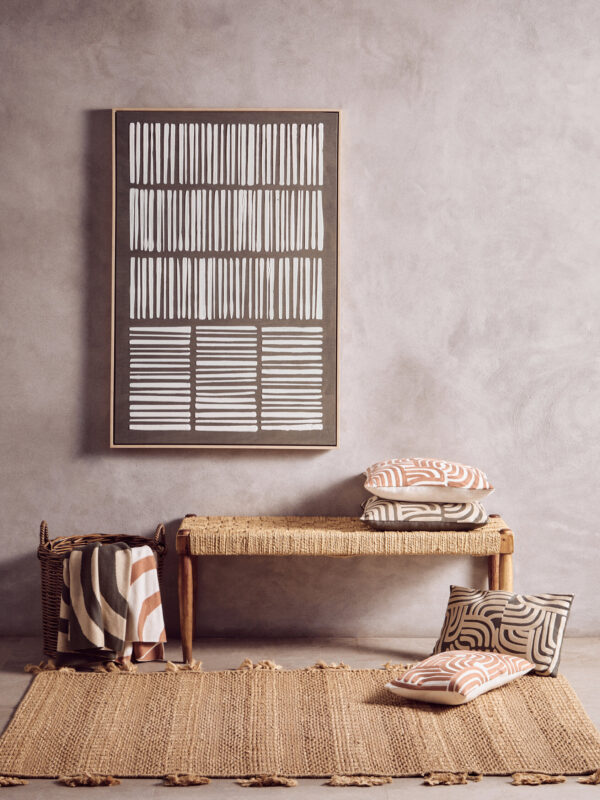 Bosie Ozella Natural and Terracotta Square Cushion