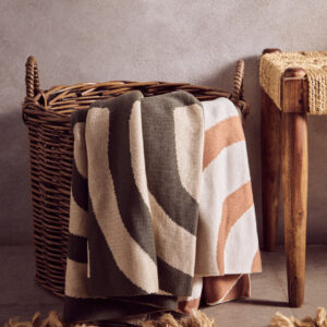 Bosie Ozella Natural And Green Throw