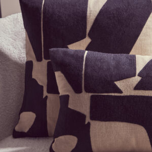 Bosie Ozella  Rectangular Natural and Black Cushion