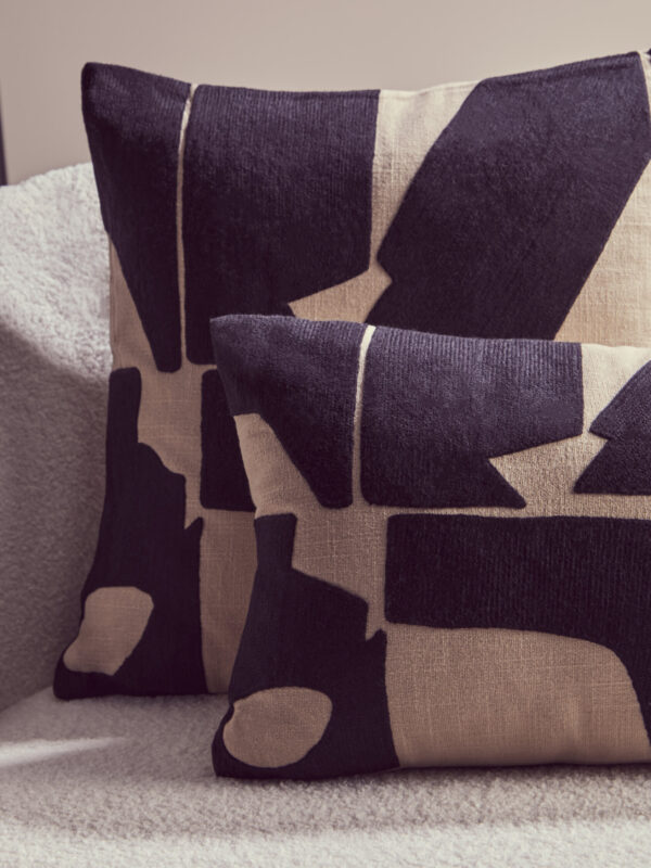 Bosie Ozella  Rectangular Natural and Black Cushion