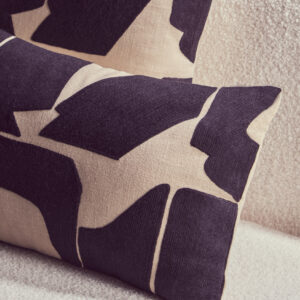 Bosie Ozella  Rectangular Natural and Black Cushion