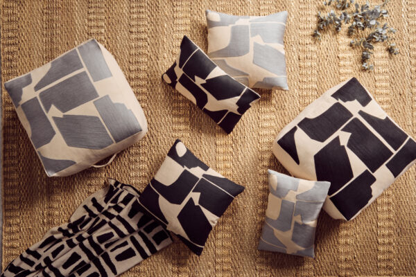Bosie Ozella Black and Natural Square Cushion