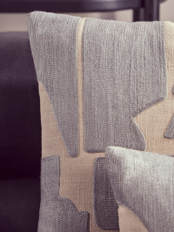 Bosie Ozella Natural And Grey Square Cushion